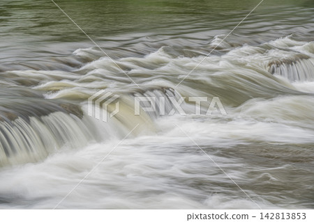 The Kamo River in Kyoto City has turned into a raging torrent due to heavy rain. The Kamo River in Kyoto City has turned into a raging torrent due to heavy rain. 142813853