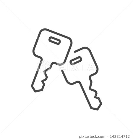 Vector icon of two keys representing a spare key/duplicate key (line drawing, monochrome) Vector icon of two keys representing a spare key/duplicate key (line drawing, monochrome) 142814712