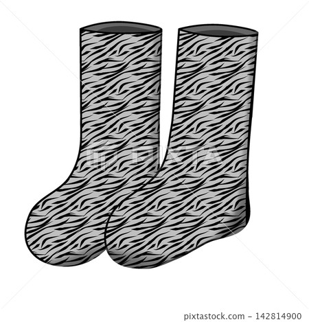 Zebra Print Winter Boots Pair Isolated Zebra Print Winter Boots Pair Isolated 142814900