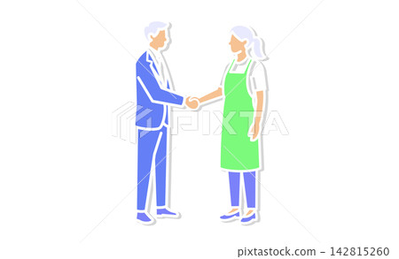 An illustration depicting a handshake between a childcare worker and a company employee, representing childcare businesses, inter-company collaboration, and work-style support. An illustration depicting a handshake between a childcare worker and a company employee, representing childcare businesses, inter-company collaboration, and work-style support. 142815260