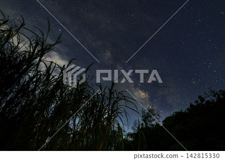 繁星點點的夜空中漂浮著銀河(石垣島) 繁星點點的夜空中漂浮著銀河(石垣島) 142815330