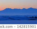 A gradient of ultramarine and orange, the winter ridgeline. 142815901