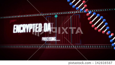 Displaying center panel showing ENCRYPTED DA PROCESSING 142816587