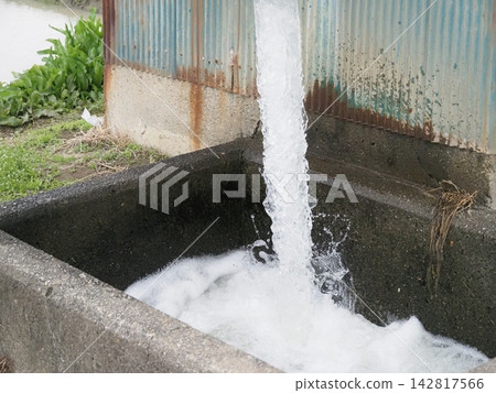Water art, canal scenery, shimmering water, copy space, background. Water art, canal scenery, shimmering water, copy space, background. 142817566