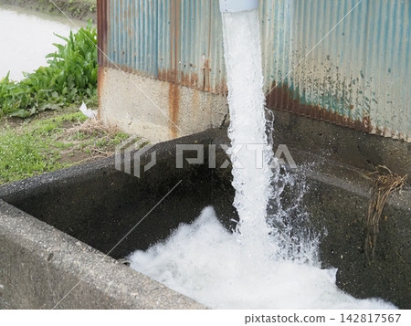 Water art, canal scenery, shimmering water, copy space, background. Water art, canal scenery, shimmering water, copy space, background. 142817567