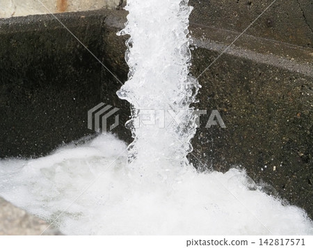 Water art, canal scenery, shimmering water, copy space, background. Water art, canal scenery, shimmering water, copy space, background. 142817571