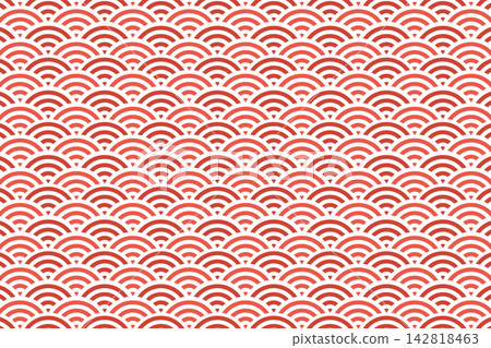Japanese pattern background, Seigaiha (wave pattern), red, crimson, pink Japanese pattern background, Seigaiha (wave pattern), red, crimson, pink 142818463