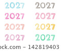 數位（2027）的水彩插圖 142819403