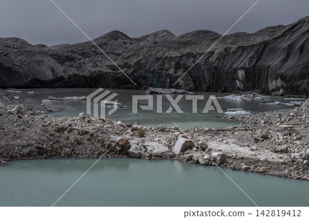 Scenery view of Ngozumpa glacier in Nepal still melting. Scenery view of Ngozumpa glacier in Nepal still melting. 142819412