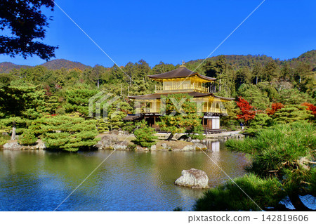 金閣寺、舍利殿及世界遺產的秋季美景(京都北區) 金閣寺、舍利殿及世界遺產的秋季美景(京都北區) 142819606