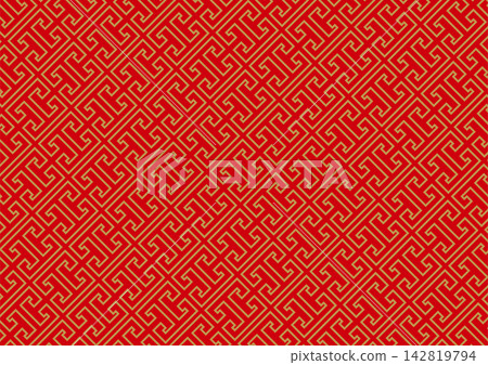 Chinese-style pattern in red and gold Chinese-style pattern in red and gold 142819794