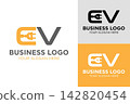 EV initial flat vector logo design for electrical company template featuring the letters E and V integrated with an electric plug symbol in isolated on orange, grey, black, and white color variations. EV initial flat vector logo design for electrical company template featuring the letters E and V integrated with an electric plug symbol in isolated on orange, grey, black, and white color variations. 142820454