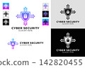 Cybersecurity vector logo design template with a shield and padlock, a digital protection emblem for technology company branding on a white background. Cybersecurity vector logo design template with a shield and padlock, a digital protection emblem for technology company branding on a white background. 142820455