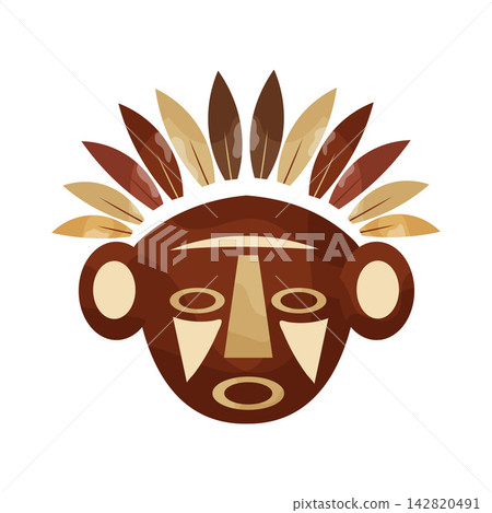 Illustration of Ceremonial Mask Illustration of Ceremonial Mask 142820491