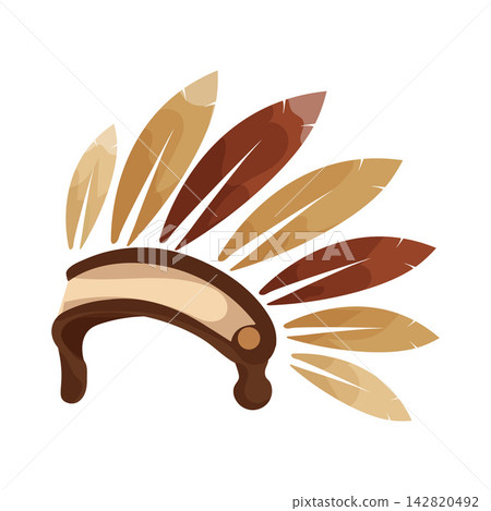 Illustration of Feather Headdress Illustration of Feather Headdress 142820492