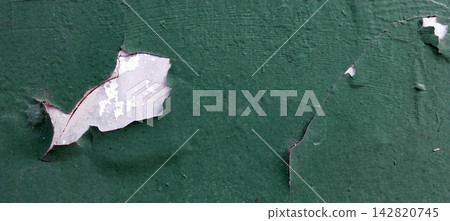 Weathered Green Wall with Peeling Paint Weathered Green Wall with Peeling Paint 142820745