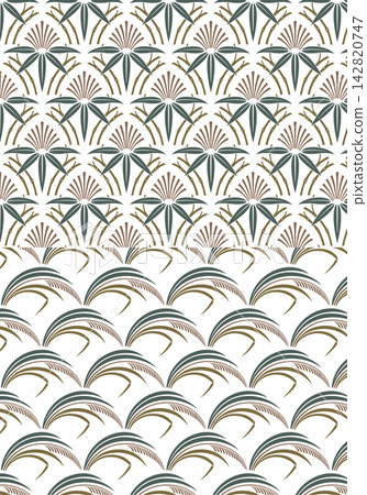 Bamboo and rice stalk pattern set - Japanese patterns Bamboo and rice stalk pattern set - Japanese patterns 142820747