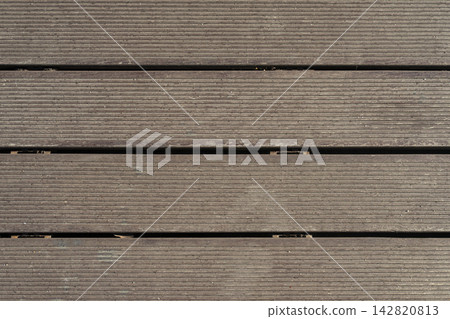 Horizontal wooden deck texture background with lines outdoor flooring 142820813