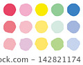 Irregular Circle Frame Set: A set of colorful, distorted circular shape illustrations. 142821174