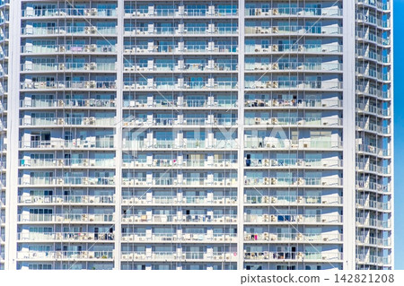 Close-up image of a high-rise apartment building Close-up image of a high-rise apartment building 142821208