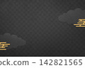 Gold cloud pattern and black three-dimensional Japanese-style background 142821565