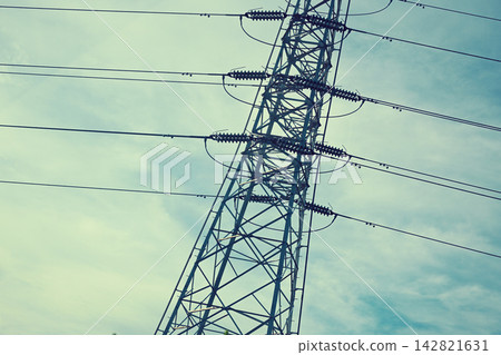 Power transmission tower, high voltage line, high voltage tower Power transmission tower, high voltage line, high voltage tower 142821631
