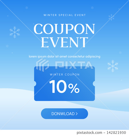 Winter Special Sale Coupon Banner Template with Snowflake Background Winter Special Sale Coupon Banner Template with Snowflake Background 142821930