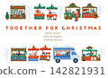 Title: "TOGETHER FOR CHRISTMA" - Stalls lined up at the bustling Christmas market 142821931