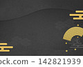The background frame is a heavy, three-dimensional black frame adorned with gold decorations. 142821939