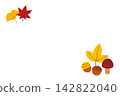 Natural frame with autumn leaves and nuts b 142822040