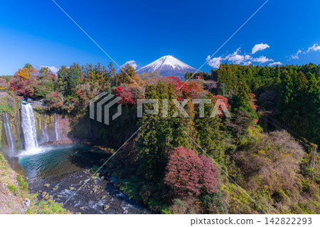 【富士山圖片】秋景 - 秋季紅葉時分的乙宿瀑布和富士山【靜岡縣】 【富士山圖片】秋景 - 秋季紅葉時分的乙宿瀑布和富士山【靜岡縣】 142822293