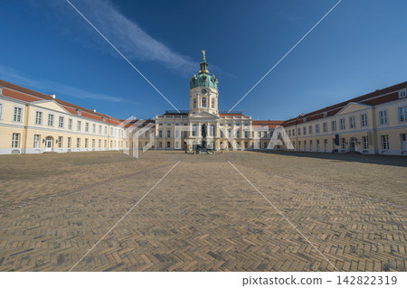 Berlin, Germany, front side at Charlottenburg Palace (Schloss) the Baroque summer palace with garden Berlin, Germany, front side at Charlottenburg Palace (Schloss) the Baroque summer palace with garden 142822319