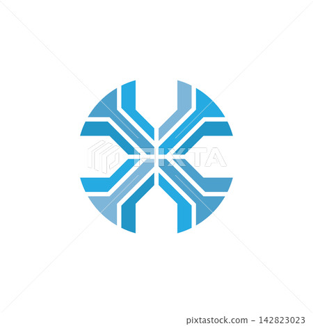 Letter X Blue Snowflake Circular Letter X Blue Snowflake Circular 142823023