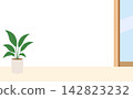 Simple background illustration of an interior with houseplants. 142823232