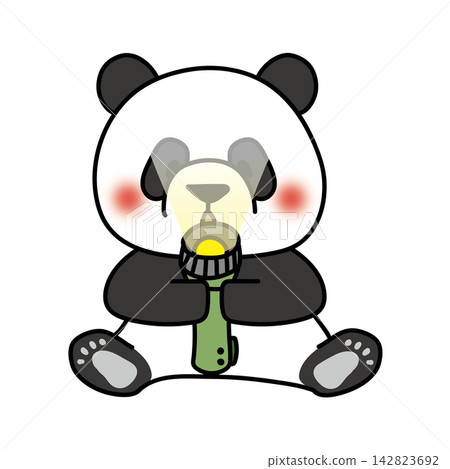 A panda checking if the flashlight works. A panda checking if the flashlight works. 142823692