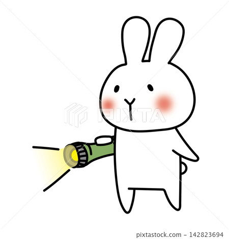 A white rabbit checking if the flashlight works. A white rabbit checking if the flashlight works. 142823694