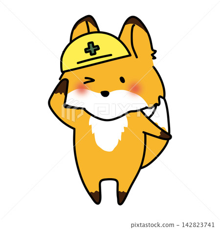 A fox wearing a helmet A fox wearing a helmet 142823741