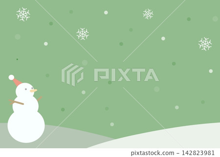 綠色雪人背景素材 綠色雪人背景素材 142823981