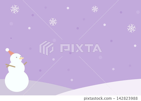 Purple snowman background material 142823988