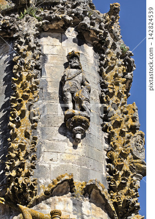 Intricate stone carving at Convento de Cristo, Portugal 142824539