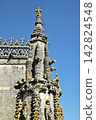 Architectural details of Convento de Cristo in Tomar, Portugal on a clear day 142824548