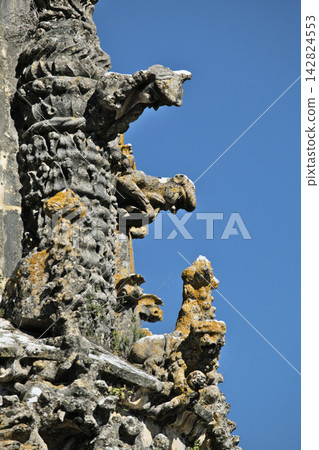Intricate stone carvings at Convento de Cristo in Tomar, Portugal Intricate stone carvings at Convento de Cristo in Tomar, Portugal 142824553
