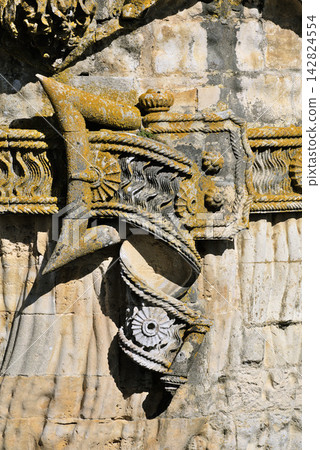 Stone carved belt buckle at Convento de Cristo in Portugal Stone carved belt buckle at Convento de Cristo in Portugal 142824554