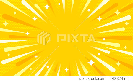 A radial yellow and orange background that spreads outwards like fireworks. Central copy space. 142824561
