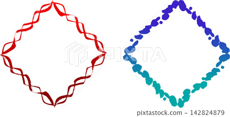 Japanese-style frame border painted with a brush; logo title; decorative border. Japanese-style frame border painted with a brush; logo title; decorative border. 142824879