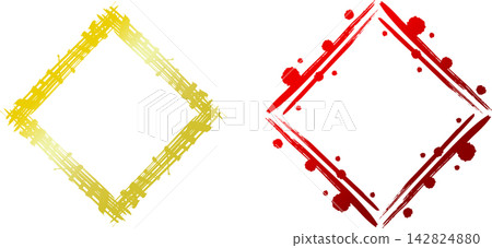 Japanese-style frame border painted with a brush; logo title; decorative border. Japanese-style frame border painted with a brush; logo title; decorative border. 142824880