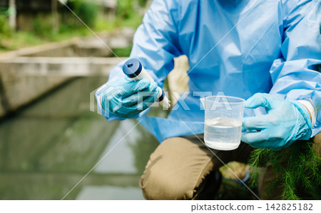 Smart agriculture concept showing soil and water testing, pH measurement, crop monitoring and plant research for sustainable farming and agricultural technology. Smart agriculture concept showing soil and water testing, pH measurement, crop monitoring and plant research for sustainable farming and agricultural technology. 142825182