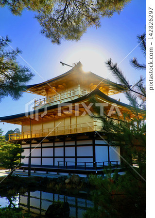 秋日金閣寺，從北面眺望（京都北區） 142826297