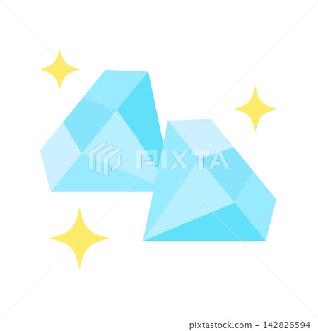 兩顆鑽石圖標,閃耀的寶石 兩顆鑽石圖標,閃耀的寶石 142826594