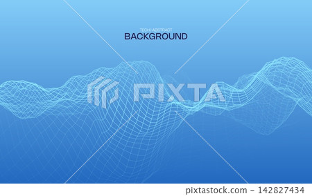 Digital technology data with background network abstract for business communication future. Vector flow science with blue computer futuristic for ai connect line. Tech connection digital 142827434